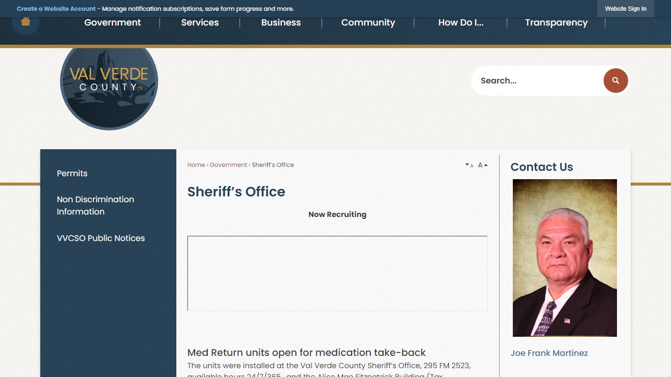 Sheriff’s Office | Val Verde County, TX